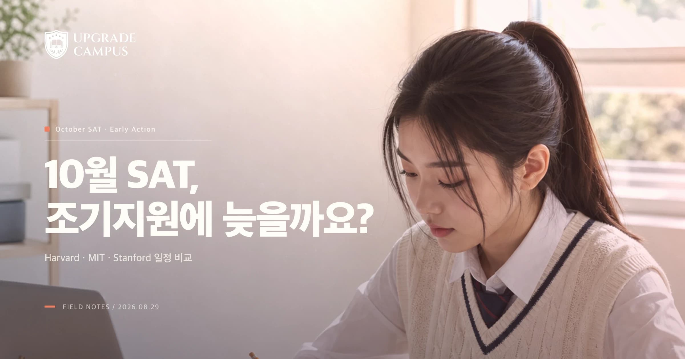 10월 SAT, Harvard·MIT·Stanford 조기지원에 늦을까요? 학교마다 인정 시점이 다릅니다