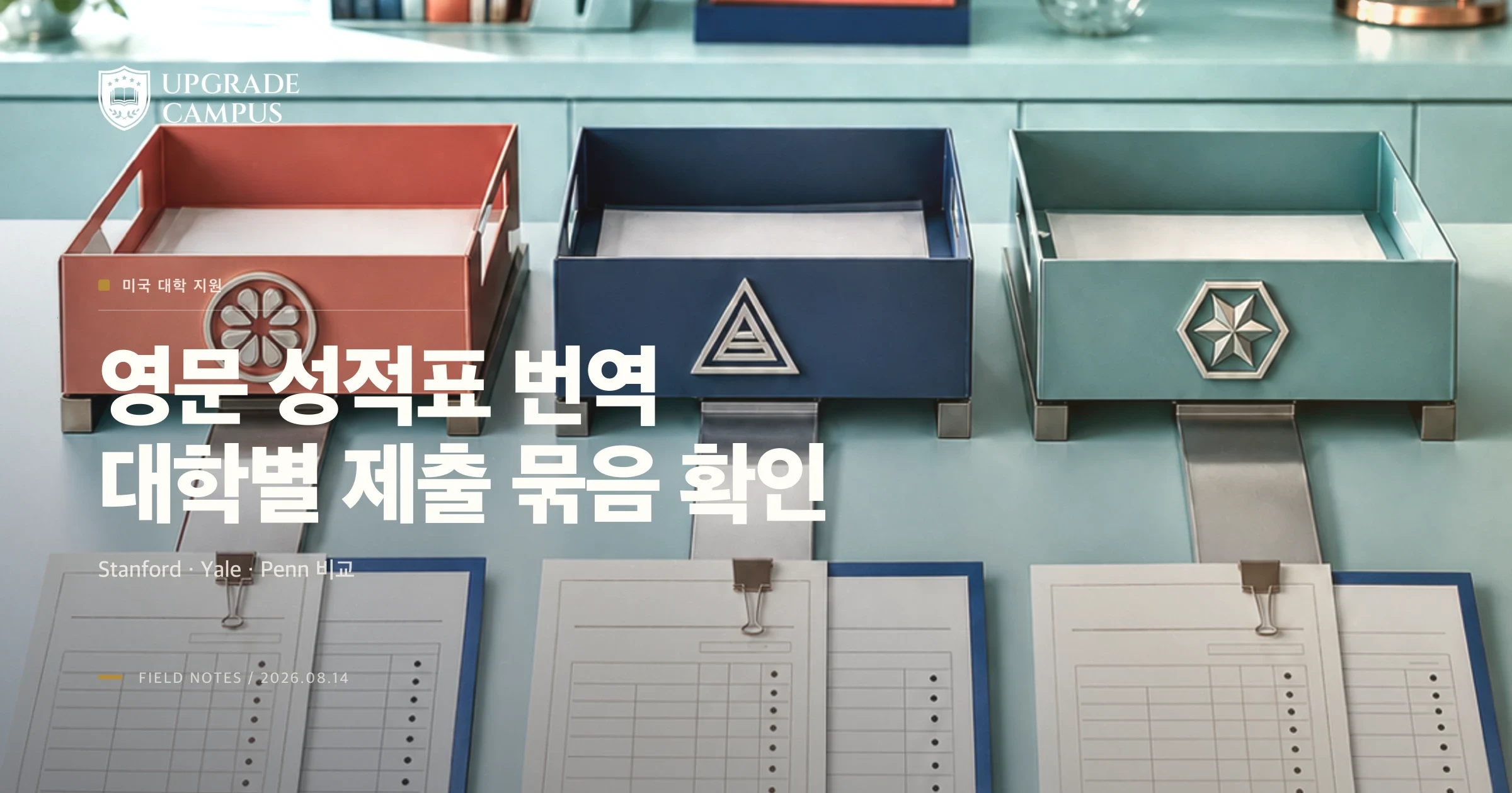 영문 성적표 번역, 대학마다 제출 묶음을 따로 확인해야 합니다
