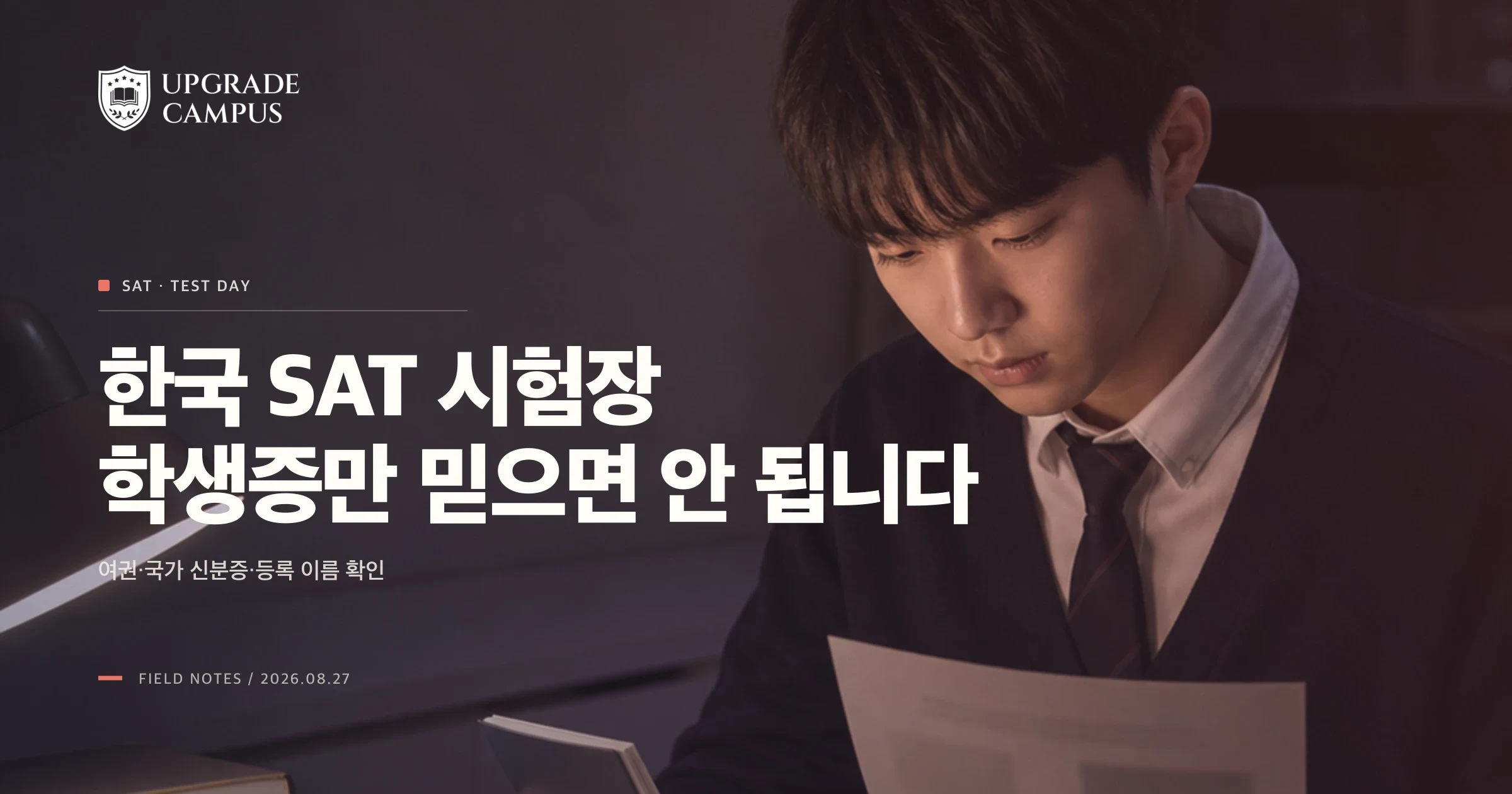 한국 SAT 시험장 신분증: 학생증보다 여권과 등록 이름을 먼저 확인하세요