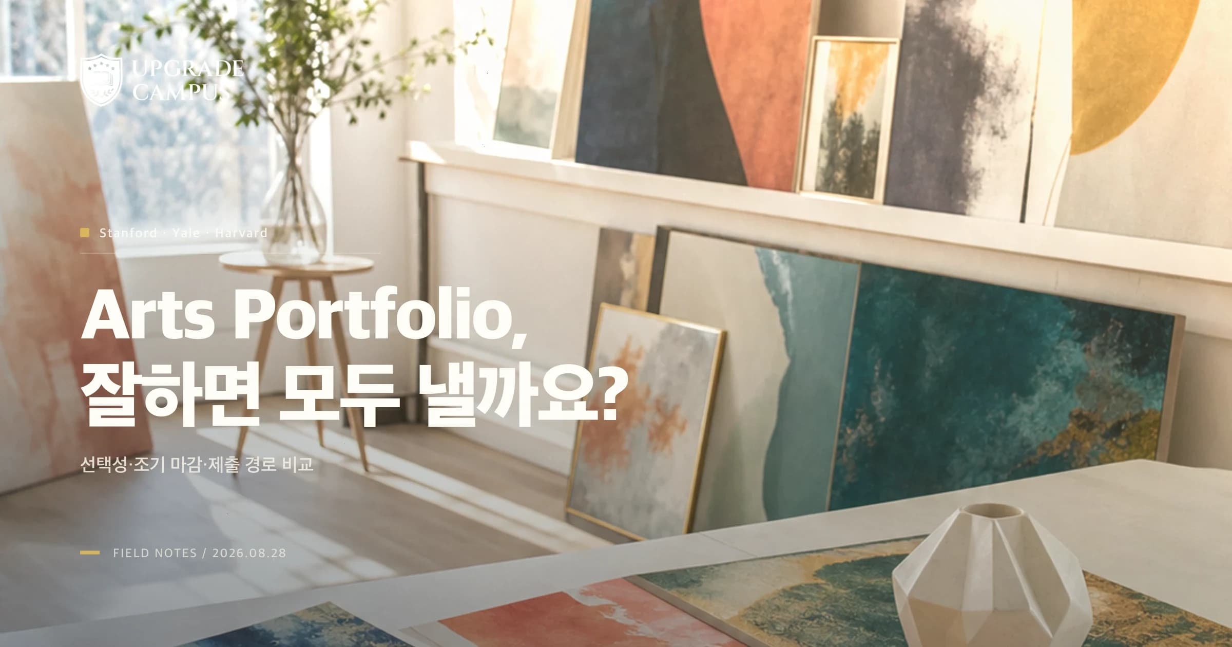 Stanford·Yale·Harvard Arts Portfolio, 잘하면 모두 내는 자료가 아닙니다