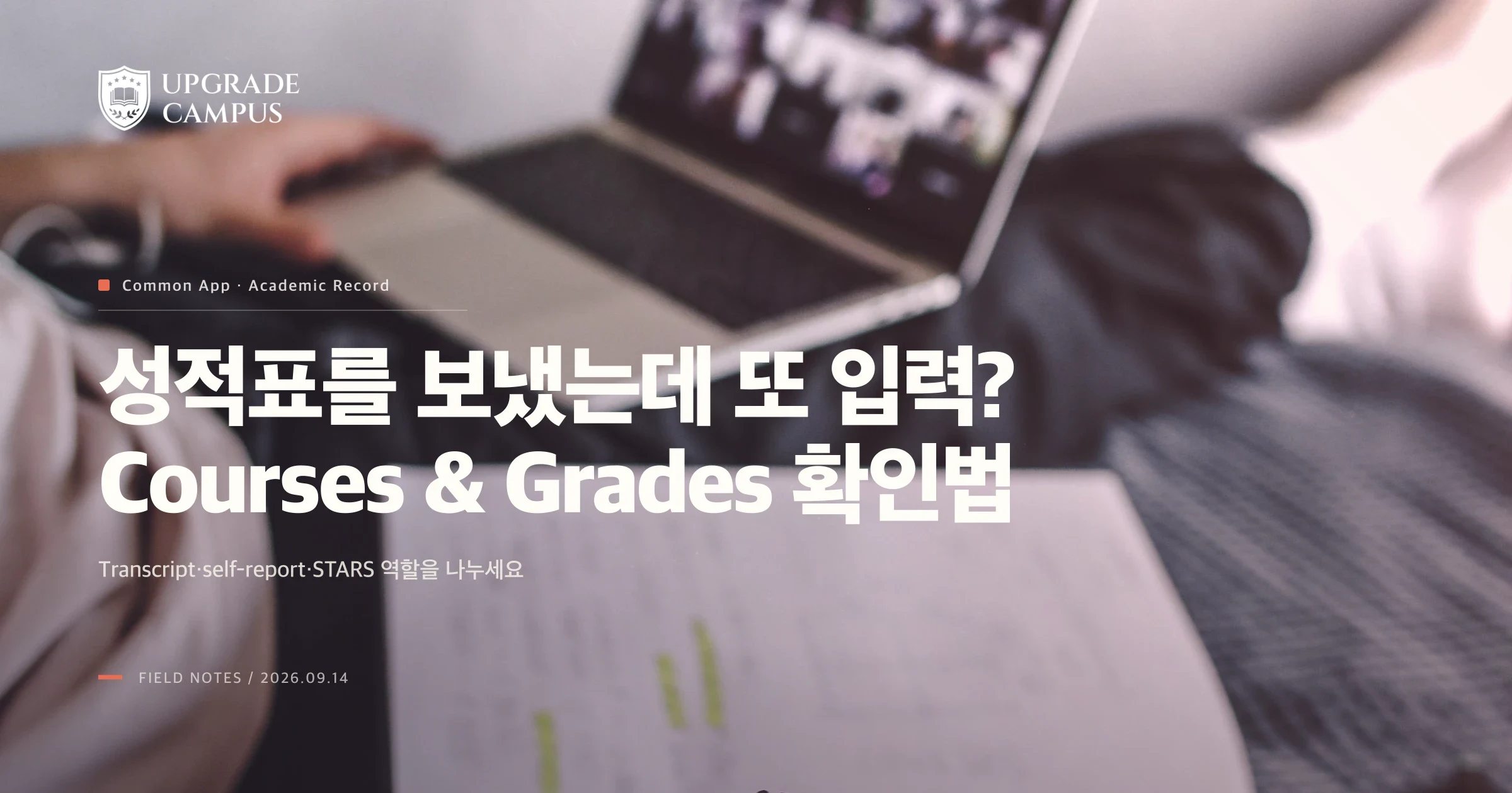 성적표를 보냈는데 또 입력해야 하나요? Common App Courses & Grades와 transcript의 차이